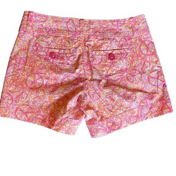 Lily Pulitzer Pink Orange and white printed shorts womens size 0 - Picture 4 of 9